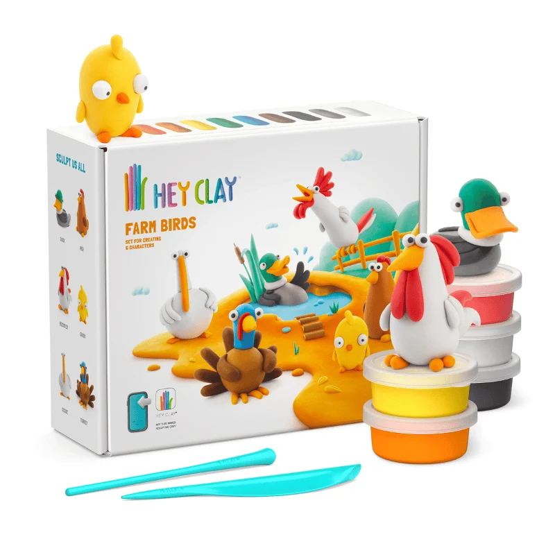 Hey Clay Yaratıcı Kil Seti - Farm Birds resmi